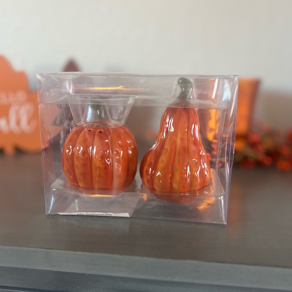 NWT Hobby Lobby Pumpkin Salt and Pepper Shakers - Picture 2 of 6